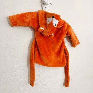 HB Orange Fox Hood Fleece Belted Baby Child Robe